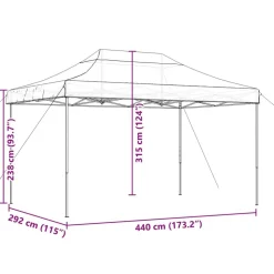 vidaXL Party Tent Grøn 292 x 440 x 315 cm Oxford stof