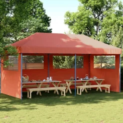 vidaXL Party Tent Terrakotta 292 x 580 x 315 cm Oxford stof