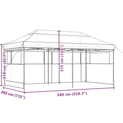 vidaXL Party Tent Terrakotta 292 x 580 x 315 cm Oxford stof
