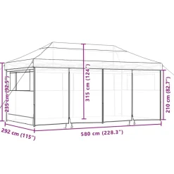 vidaXL Party Tent Terrakotta 292 x 580 x 315 cm Oxford stof