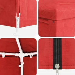 vidaXL Partytelt med væg Rød 400 x 300 x 255 cm Polyethylen og stål