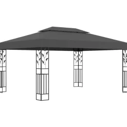 vidaXL pavillon med dobbelt tag 3x4 m antracitgrå
