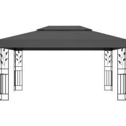 vidaXL pavillon med dobbelt tag 3x4 m antracitgrå