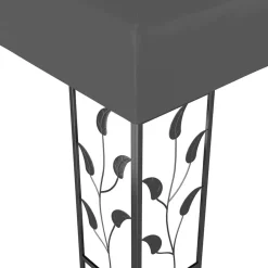 vidaXL pavillon med dobbelt tag og LED-lyskæder 3x4 m antracitgrå