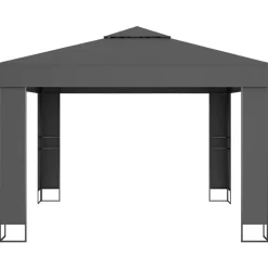 vidaXL pavillon med dobbelttag 3x3 m antracitgrå