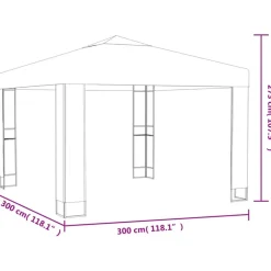 vidaXL pavillon med dobbelttag 3x3 m antracitgrå