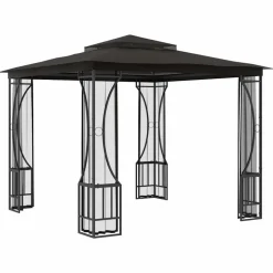 vidaXL pavillon med net 300x300x265 cm antracitgrå