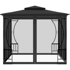 vidaXL pavillon med net 300x300x265 cm antracitgrå