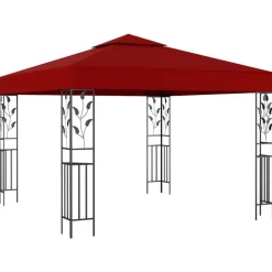 vidaXL pavillon 3x3 m vinrød