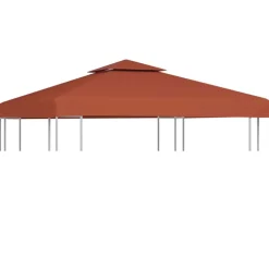 vidaXL pavillontopdække 2 niveauer 3x3 m 310 g/m² terrakotta