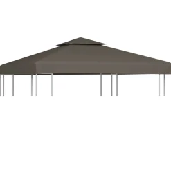 vidaXL pavillontopdække i 2 lag 3x3 m 310 g/m² gråbrun
