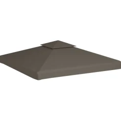 vidaXL pavillontopdække i 2 lag 3x3 m 310 g/m² gråbrun
