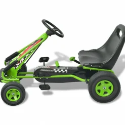 vidaXL pedal-gokart med justerbart sæde grøn