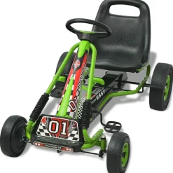 vidaXL pedal-gokart med justerbart sæde grøn