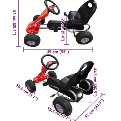 vidaXL pedal-gokart rød