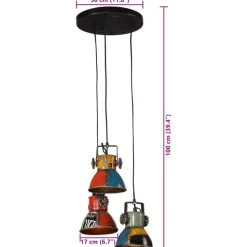 vidaXL pendel 30x30x100 cm 25 W E27 flerfarvet