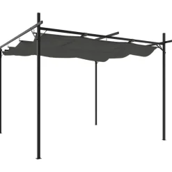 vidaXL pergola med sammenrulleligt tag 295x292x230 cm antracitgrå