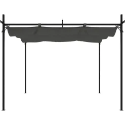 vidaXL pergola med sammenrulleligt tag 295x292x230 cm antracitgrå