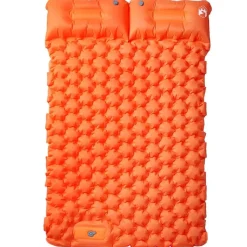 vidaXL 2-personers campingmadras med puder selvoppustelig orange