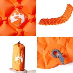 vidaXL 1-personers campingmadras 190x58x6 cm oppustelig orange