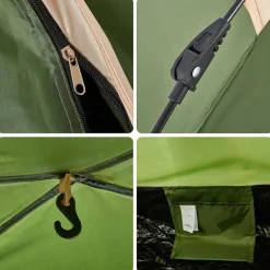 vidaXL 2-personers campingtelt vandtæt quick-release grøn