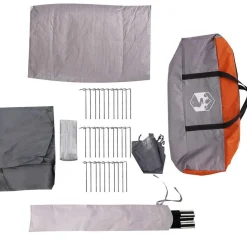 vidaXL 5-personers campingtelt vandtæt grå og orange
