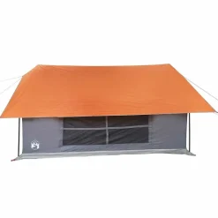 vidaXL 5-personers campingtelt vandtæt grå og orange