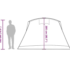 vidaXL 8-personers campingtelt vandtæt grøn