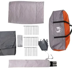 vidaXL 4-personers campingtelt vandtæt grå