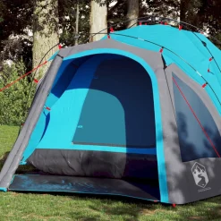 vidaXL 3-personers campingtelt kuppel quick-release blå