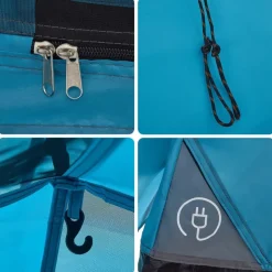 vidaXL 3-personers campingtelt kuppel quick-release blå