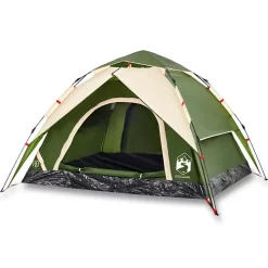 vidaXL 3-personers campingtelt kuppel quick-release grøn