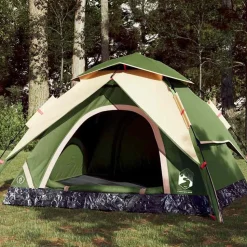 vidaXL 3-personers campingtelt kuppel quick-release grøn