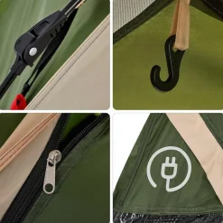 vidaXL 3-personers campingtelt kuppel quick-release grøn