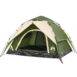 vidaXL 3-personers campingtelt kuppel quick-release grøn