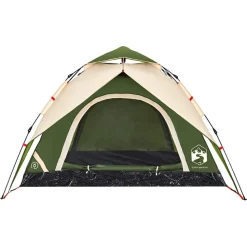 vidaXL 3-personers campingtelt kuppel quick-release grøn