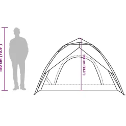 vidaXL 3-personers campingtelt kuppel quick-release mørklægning hvid