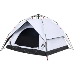 vidaXL 3-personers campingtelt kuppel quick-release mørklægning hvid