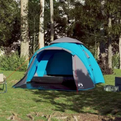 vidaXL 3-personers campingtelt kuppel quick-release blå