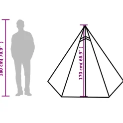 vidaXL 3-personers campingtelt vandtæt grøn