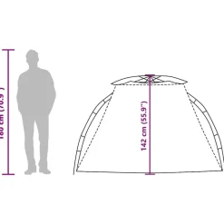 vidaXL 2-personers campingtelt vandtæt quick-release grå