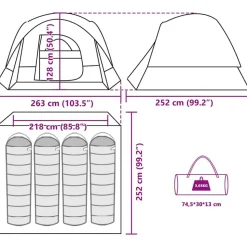 vidaXL 4-personers campingtelt vandtæt grøn