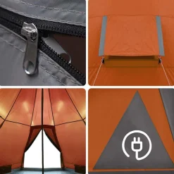 vidaXL 4-personers campingtelt vandtæt orange