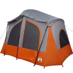 vidaXL 5-personers campingtelt vandtæt grå og orange