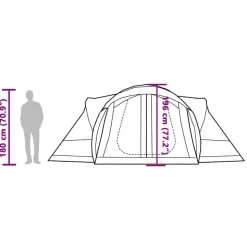 vidaXL 8-personers campingtelt vandtæt grøn