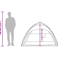 vidaXL 2-personers campingtelt vandtæt quick-release grå