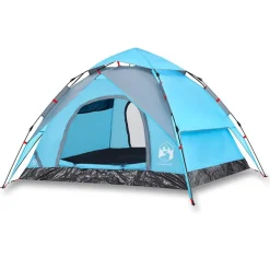 vidaXL 3-personers campingtelt kuppel quick-release blå