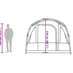 vidaXL 3-personers campingtelt vandtæt grøn