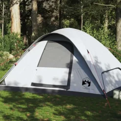 vidaXL 6-personers campingtelt vandtæt mørklægningsstof hvid