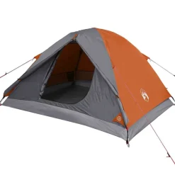 vidaXL 3-personers campingtelt vandtæt kuppel orange